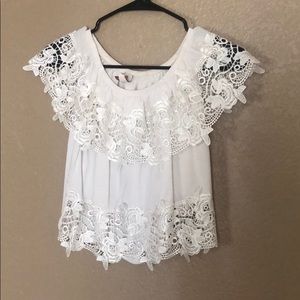 Off the shoulder white top